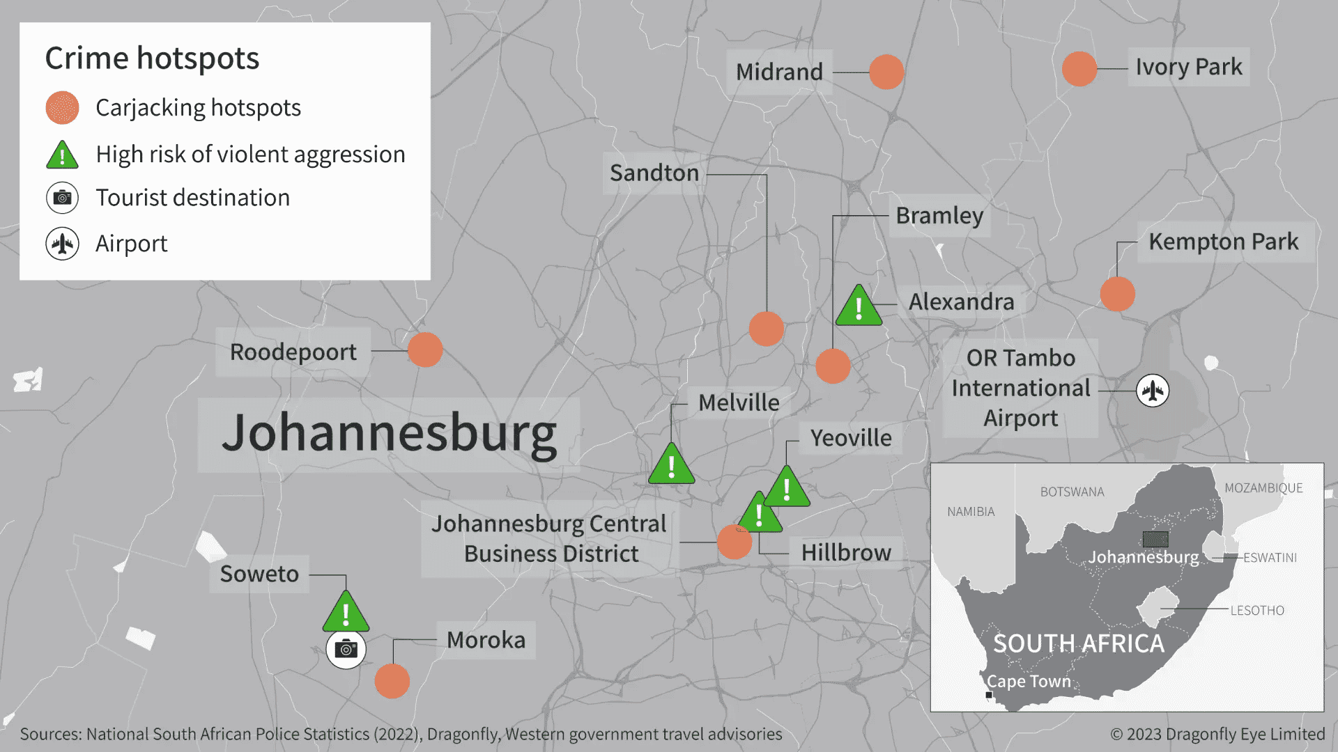 South Africa Worsening Security Trends For Johannesburg Dragonfly   2023 04 24 Johannesburg Crime Hotspots 